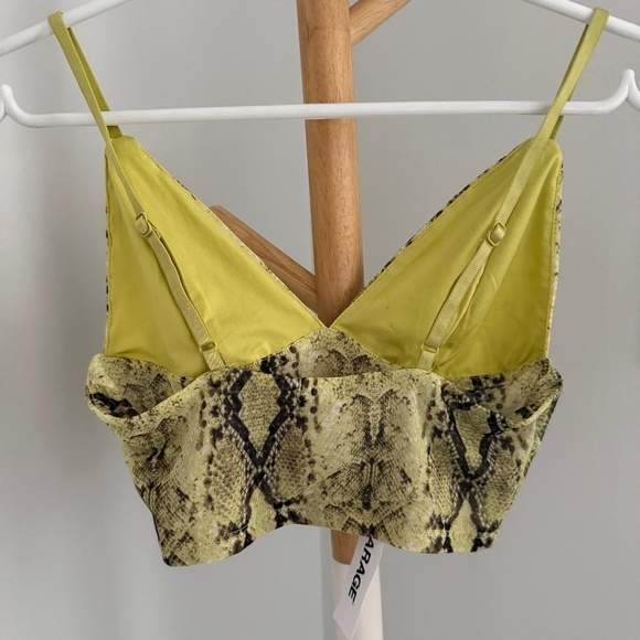 NWT Garage Snake Print Lime Green Crop Top | Size XS | Perfect for Summer - Picture 3 of 7